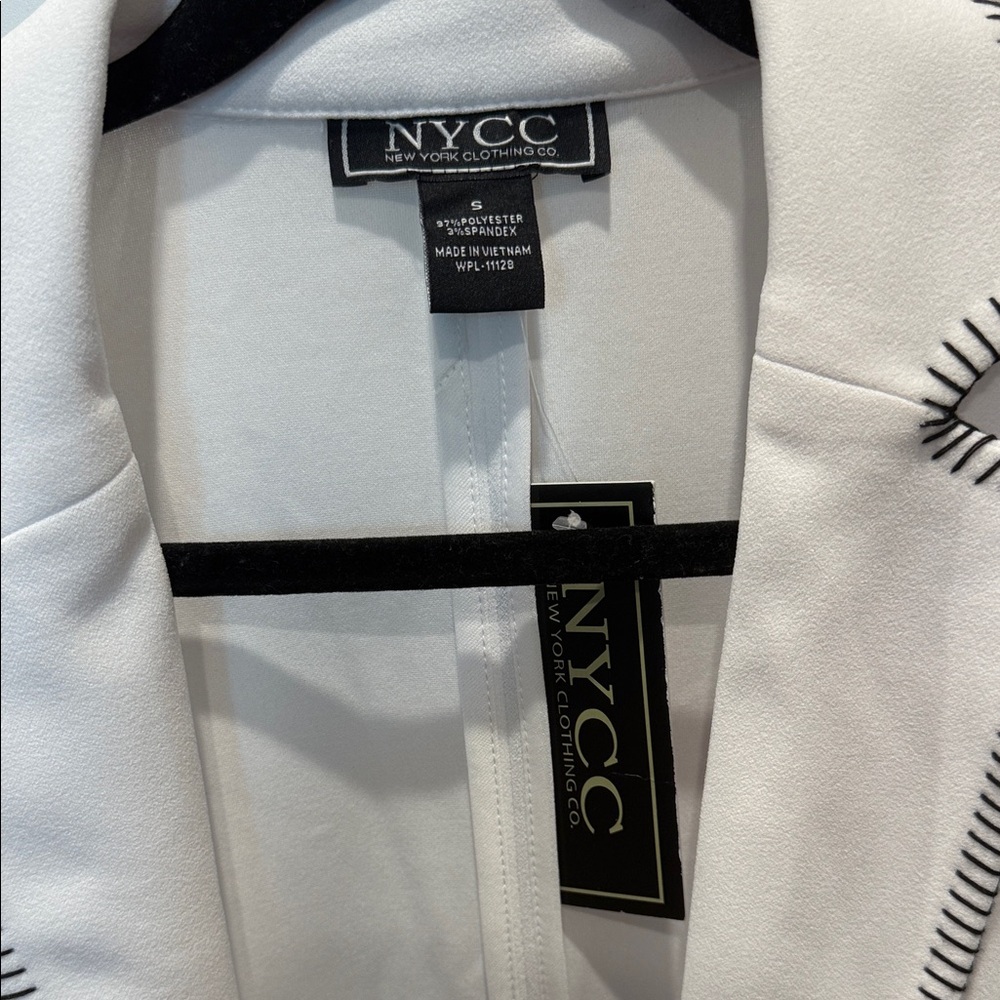 New York & Company White Blazer with Black Trim - Picture 2 of 3